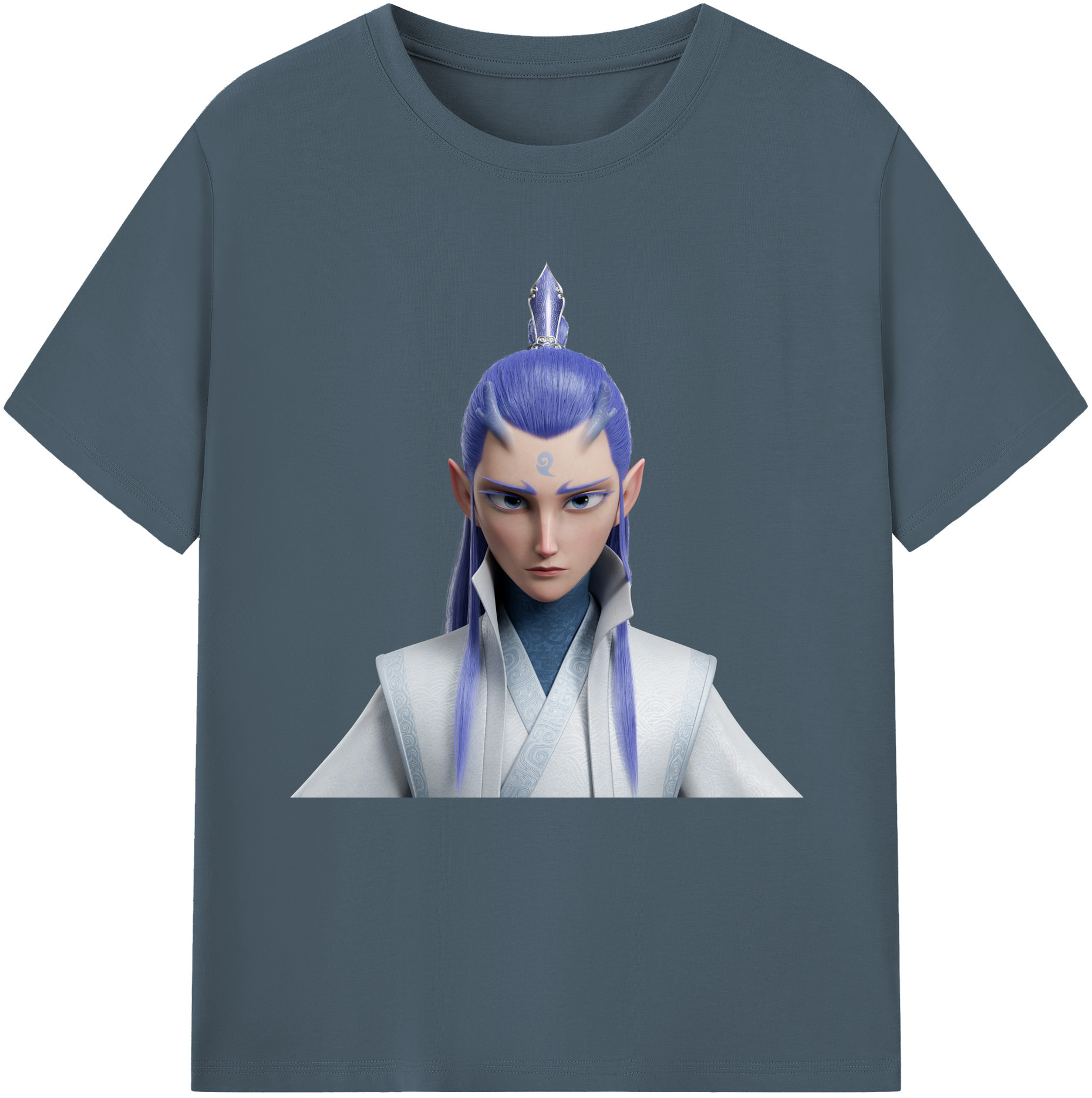 （画像用） Ne Zha 2 ナタ 魔童の大暴れ 綿100％半袖Tシャツ（フロントプリント）